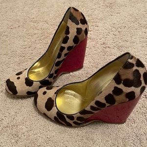 Giuseppe Zanotti Ponyhair Leopard Wedges